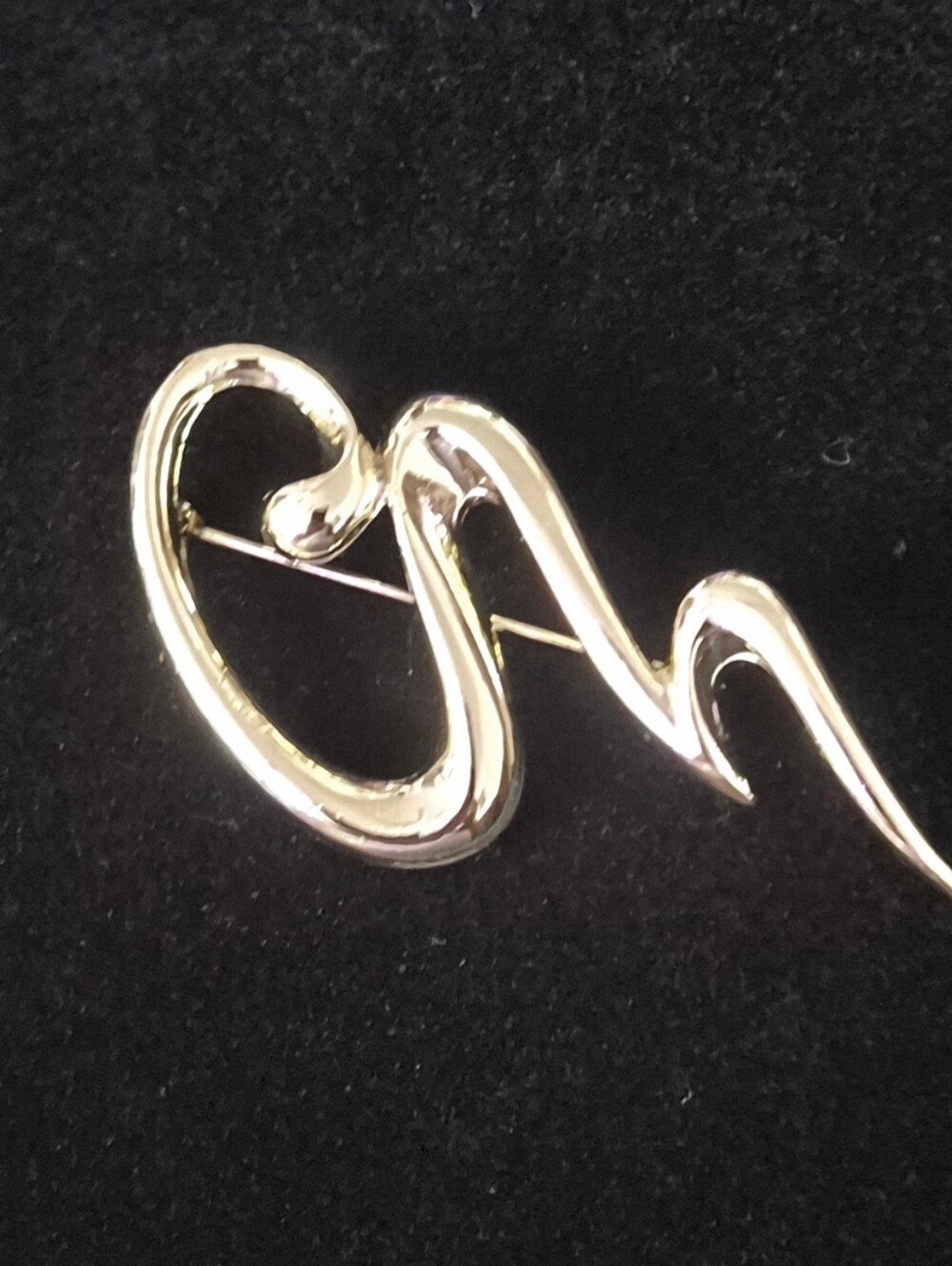Vintage Silver Tone Squiggle Free Form  Flower Pin Brooch